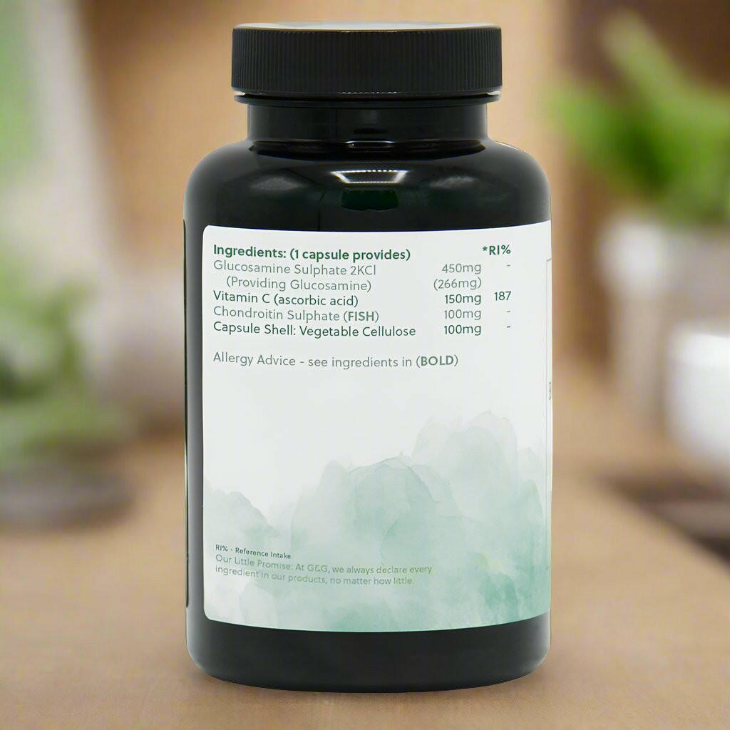 Glucosamine, Chondroitin & Vitamin C Supplement | Joint care | Mobility health | Natural supplements | G&G Vitamins | Ingredients